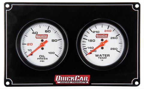 QuickCar Extreme Gauge Panels 61-7001 Panel, Extreme, Oil Pressure, Water Temperature, White Face, Analog, Pair