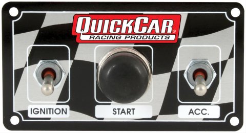 QuickCar Ignition Control Panels 50-020 Panel, Waterproof, Aluminum, 4.625 in. Width, 2.5 in. Height, 2-Switches, Each