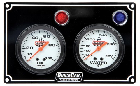 QuickCar Gauges 61-6701 QUICKCAR 2 GA (OP, WT) BLACK