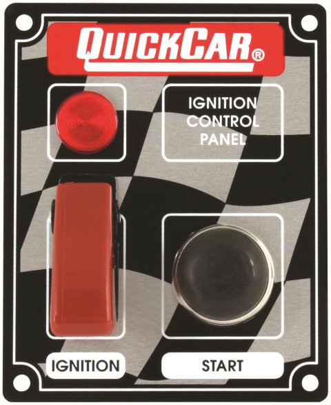 QuickCar Ignition Control Panels 50-053 Panel, Waterproof, Aluminum, 3.375 in. Width, 4.250 in. Height, 1-Switch, Lighted, Each