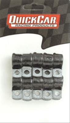 QuickCar Line Clamps 66-852 Clamps, Aluminum, Rubber Coated, .375 in. Hose Diameter, Set of 10
