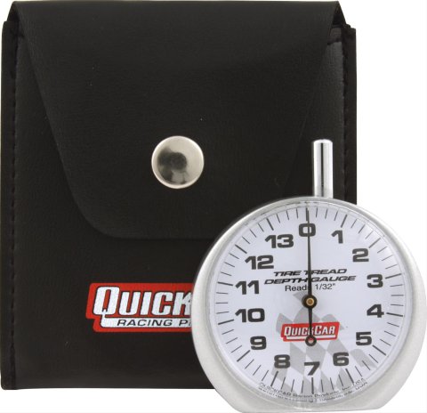 QuickCar Tire Tread Depth Gauges 56-104 Gauge, Aluminum, 0-14/32 in. Range, Plastic Case, Each