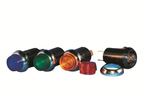 QuickCar Gauge Panel Warning Lights 61-704 Light, 3/4 in. Diameter, Amber, Chrome Bezel, Each