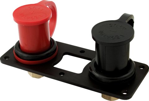 QuickCar Charging Posts 57-718 Remote Battery Jumper Terminals, Posts, 1.250 in. Mounting Hole Size, Flat Style Bracket, Pair