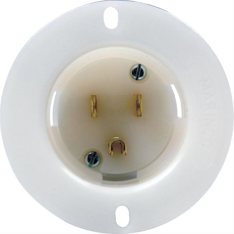 QuickCar Battery Quick-Disconnects 57-710 Male Recessed Outlet, 110 volt, Carded