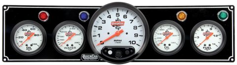 QuickCar Gauges 61-6751 QUICKCAR GN (OP, WT, OT, FP W/ 5" TACH) BLACK