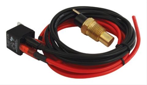 QuickCar Electric Fan Replacement Wiring Kits 60-039 Control with Relay, Thermostatic, 3/4 NPT Threads, 200 Degree, 40 Amp, Each