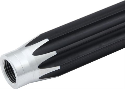 QuickCar Suspension Tubes 62-240 Tube, Aluminum, Black, Scalloped, 24.0 in. Length, 1.125 in. Diameter, 5/8 in.-18 RH/LH, Each