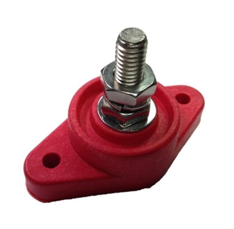 QuickCar Power Distribution Blocks 57-807 Electrical Junction Blocks, Block, 3/8 in. Stud, Stainless Steel, Nylon Base, Red, Each