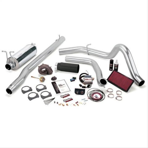 Banks Power Ford F-250/F-350 1999-2003 7.3L Stinger Plus Systems 47551-B Performance Package, Plus, Monster Exhaust, Single Exit, Black Tip, Ram-Air Intake, AutoMind Tuner, Ford, 7.3L, Stroke, Automatic, Kit