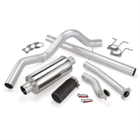 Banks Power Monster Exhaust Systems 46299-B System, Monster, Turbo-Back, Stainless Steel, Natrual, Cerakote Black Tip, Ford, 7.3L, Diesel, Kit