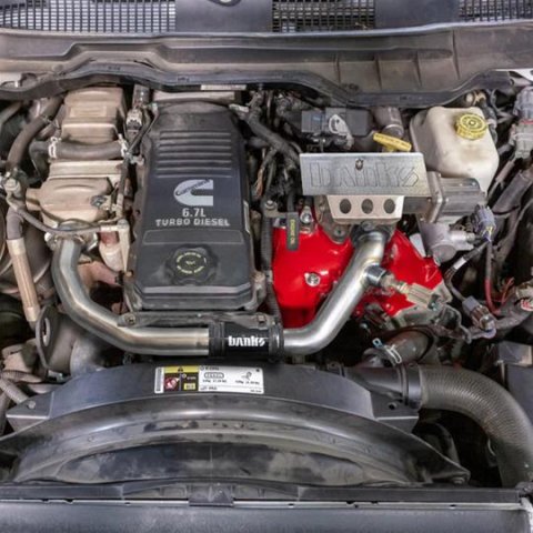 Banks Power Throttle Body Intake Elbows 42805-N Monster-Ram System W/Fuel Line - 2019-2024 Dodge/RAM 6.7L, CARB, Chassis Cab, Natural