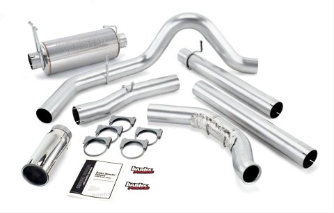 Banks Power Monster Exhaust Systems 48655 System, Exhaust, Turbo-Back, Stainless Steel, Single Exit, Passenger, Chrome Tip, Ford, Truck, 7.3L, With Catalytic Converter, Kit