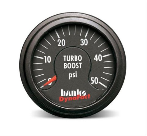 Banks Power DynaFact Boost Gauges 64053 Gauge, DynaFact, Pressure, Analog, 0 - 50 psi, 2 1/16 in. Diameter, Motorhome, 5.9L, 8.3L, Cummins, Each
