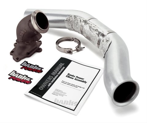 Banks Power Turbo Downpipes 48661 Exhaust Pipes, Downpipes, For Elbow, Stanless Steel, Natural, Ford, 7.3L, Stroke, Kit