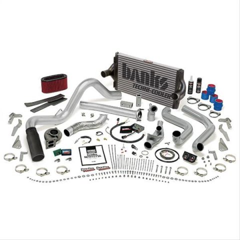 Banks Power Ford 1995-1997 7.3L Powerstroke PowerPack Systems 48562-B Performance Package, PowerPack, Stainless Exhaust, Black Tip, Red Filter, TechniCooler, OttoMind Unit, DynaFact Gauges, Ford, 7.3L, Manual, Kit