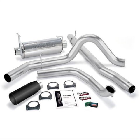 Banks Power Ford 2000-2003 7.3L Powerstroke Git-Kits 47514-B Performance Package, Git-Kit, Monster, Stainless Exhaust, Single Exit, BlackTip, Ford, Excursion, 7.3L, Stroke, Kit