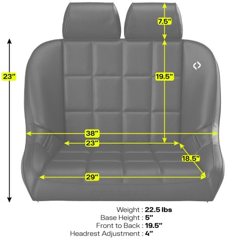 Corbeau Baja Headrests HR01 Headrest, Black, Vinyl, Each