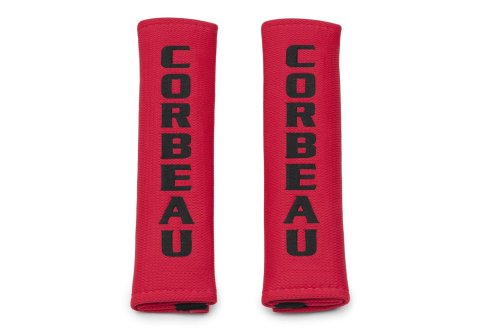 Corbeau Harness Pads 40407 Pads, Cloth, Red, Racing Logo, 2.00 in. Width, Pair