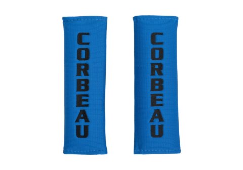 Corbeau Harness Pads 50505 Pads, Cloth, Blue, Racing Logo, 3.00 in. Width, Pair