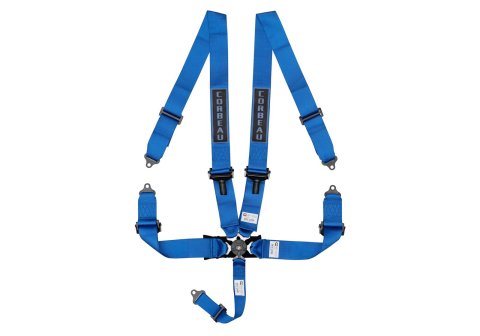 Corbeau Camlock 5-Point Harness 53005B Racing Harness, Harness, Camlock, SFI 16.1 Rating, Bolt-In, Nylon, Blue, Pull-Down Adjustment, Each