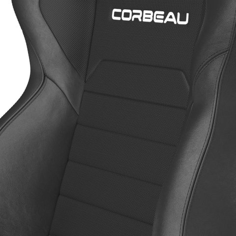 Corbeau LG1 Racing Black Cloth Seat 25501PR Bucket and Bench Seats, Seats, Adjustable Bucket, Cloth, Black, Stitching, Lever Recline, Pair