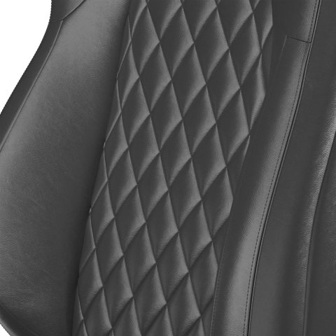 Corbeau Race Reclining Trailcat Black Vinyl Seat 44901BPR Bucket and Bench Seats, Seats, Adjustable Bucket, Vinyl, Black, Diamond Stitch Pattern, Stitching, Lever Recline, Pair