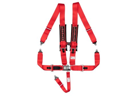 Corbeau Latch and Link 5-Point Harness LL53007B Harness, 5-Point, Pull Down, Nylon, Red, 3 in. Width, Link, Wraparound/Bolt-in, Each