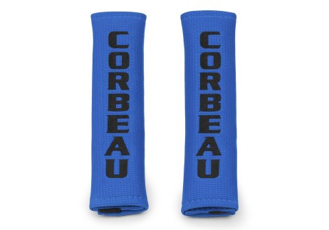 Corbeau Harness Pads 40405 Pads, Cloth, Blue, Racing Logo, 2.00 in. Width, Pair