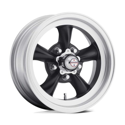 American Racing VN105 Torq-Thrust D Black Wheels with Machined Lips 15x8.5 Wheel, D, Aluminum, Matte Black, 15 in. x 8.5 in., 5 x 4.75 in. Bolt Circle, 3.770 in. Backspace