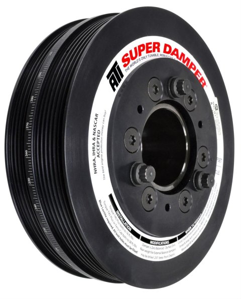 ATI Super Damper Supercharged Series Harmonic Balancers 918856 Balancer, Internal Engine Balance, Degree Markings, Elastomer, Aluminum/Steel, Black Zinc Chromate, Chevy, Cadillac, Each