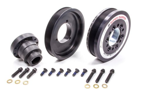 ATI Super Damper Serpentine Series Harmonic Balancers 918047 Balancer, Damper, Internal Balance, Aluminum, Black, Ford, 5.0L, Each