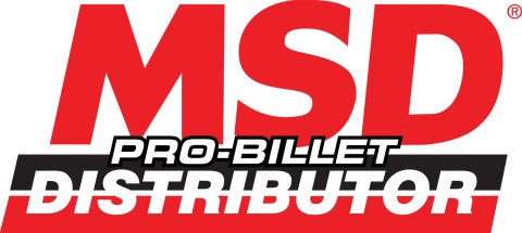 MSD Decals 9309 Decal, Vinyl, Pro-Billet Distributor Logo, 4.0 in. x 9.0 in., Red, White, Black, Each