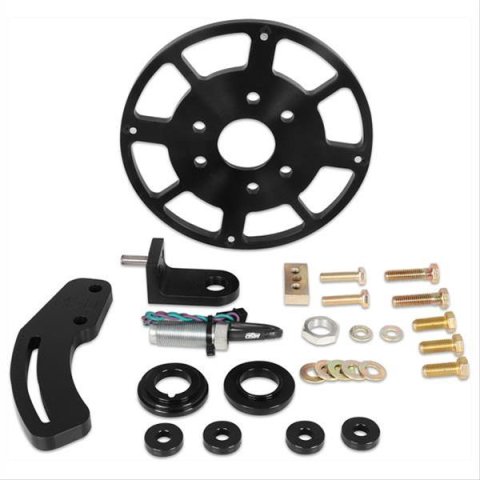 MSD Flying Magnet Crank Trigger Kits 86153 Kits, Trigger, Pickup, Black Anodized Bracket, Chevrolet, Small Block, 8.000 in. Harmonic Damper Diameter, Kit