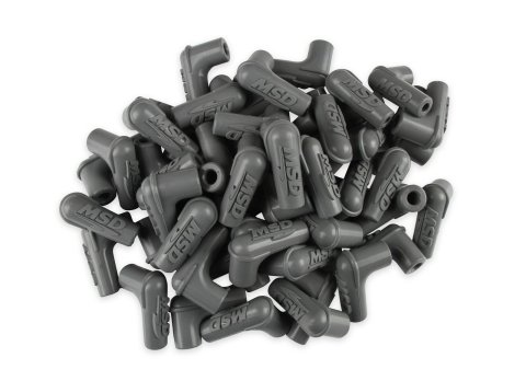 MSD Replacement Boots 34514 Spark Plug Boots, 8.5mm, 90-Degree, Gray Silicone, Set of 50