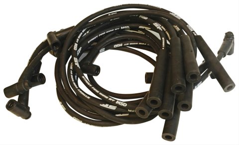 MSD Street Fire Spark Plug Wire Sets 5569 Wires, Fire, 8.0mm, Black, 90 Degree Distributor End, Straight Boots, Chevy, GMC, Pickup/SUV, Big Block, Set