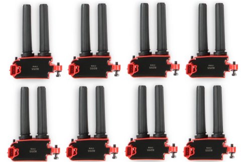 MSD Blaster OEM Replacement Coils 82558 Ignition Coil, Blaster, Coil Pack Style, Square, Red, Chrysler, Dodge, Jeep, 5.7, 6.1L, Set of 8