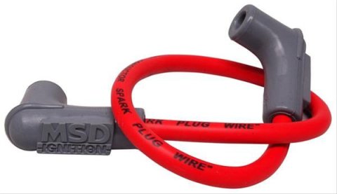 MSD 8.5mm Replacement Coil Wires 84059 Wire, Replacement, 8.5mm, HEI, Red, 90 degree Boot Ends, 18 in. Length, Each