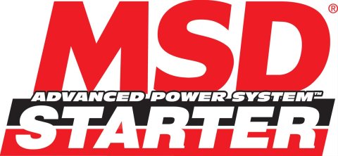 MSD Decals 9291 Decal, Vinyl, Adhesive, Red/White/Black, Advanced Power System Starter Logo, 4 in. Width, 9 in. Length