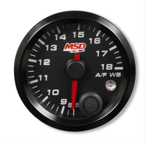 MSD Standalone Wideband Gauges 4650 Gauge, Air/Fuel Ratio, 8:5:1-18:1 Ratio, 2-1/16 in., Black Face, Analog, Kit