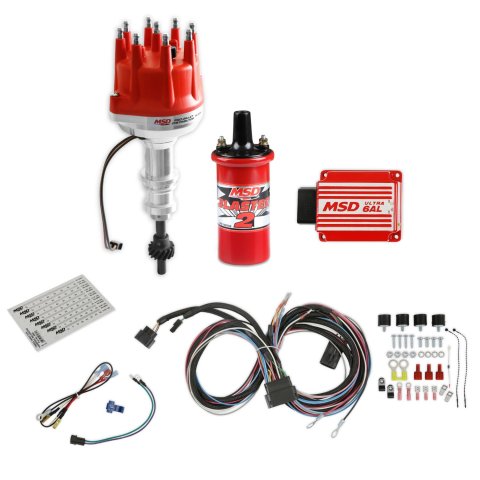 MSD Pro-Billet Ignition Bundles 85791K System Combo Kits, Pro-Billet, Bundle, with Distributor, Coil, Box, Ford, Kit