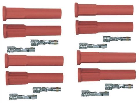 MSD Professional Racing Spark Plug Wire Boot and Terminal Kits 8854 Boots, Red, Straight Boots, Set of 8