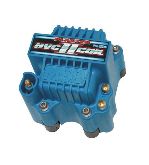 MSD Blaster HVC-2 Ignition Coils 8253 Coil, HVC-2, U-Core, Square, Epoxy, Blue, 44,000 V, Each