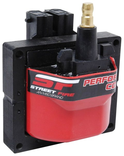 MSD Street Fire Coils 5526 Ignition Coil, Fire, E-Core, Square, Epoxy, Red, 43,000 V, GM, Each