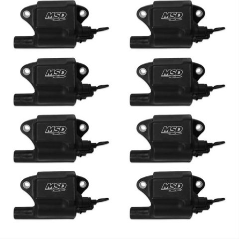 MSD Pro Power Coils 828783 Ignition Coil, MSC II Coil Pack, Epoxy, Square, Black, GM LS2/LS7, Set of 8