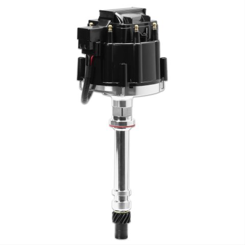 MSD Circle Track HEI Distributors 8362CT Distributor, HEI, Mech. Adv., Magnetic Trigger, 6.010 Dia. Male Black Cap, 0.491 in. Shaft, Melonized Gear, Chevy, Big/Small Block, Each