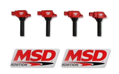 MSD Blaster OEM Replacement Coils 82544 Ignition Coil, Blaster, Coil Pack Style, Red, Scion, Subaru, Toyota, H4, Set of 4