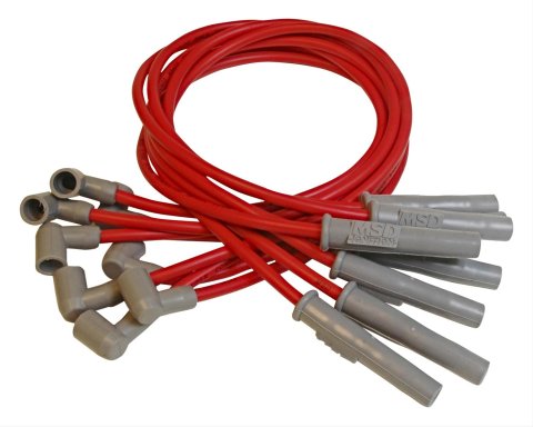 MSD 8.5mm Super Conductor Spark Plug Wire Sets 31859 Wires, Conductor, Spiral Core, 8.5mm, Red, Multi-Angle Boots, AMC, V8, Set