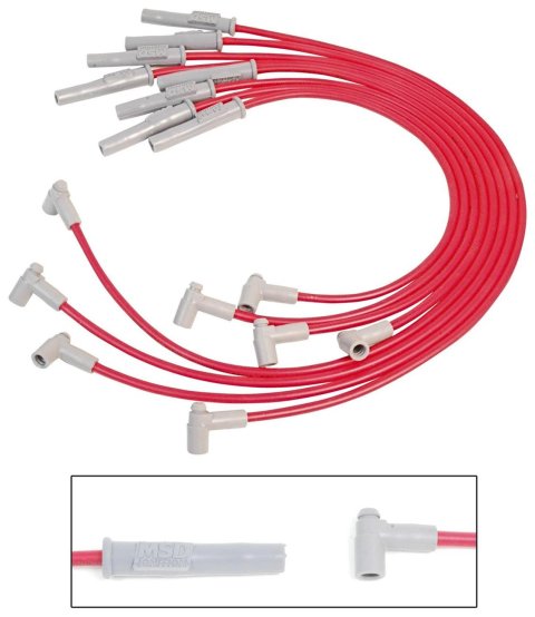 MSD 8.5mm Super Conductor Spark Plug Wire Sets 32239 Wires, Conductor, Spiral Core, 8.5mm, Red, Multi-Angle Boots, Jeep, 4.0L, Set