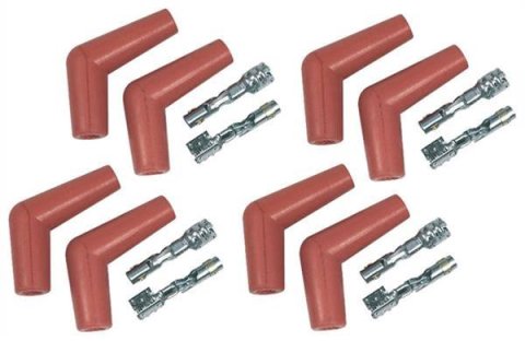 MSD Professional Racing Spark Plug Wire Boot and Terminal Kits 8853 Boots, Red, Pro Temp Boots, 115 Degree Boots, 8.5mm, Set of 8